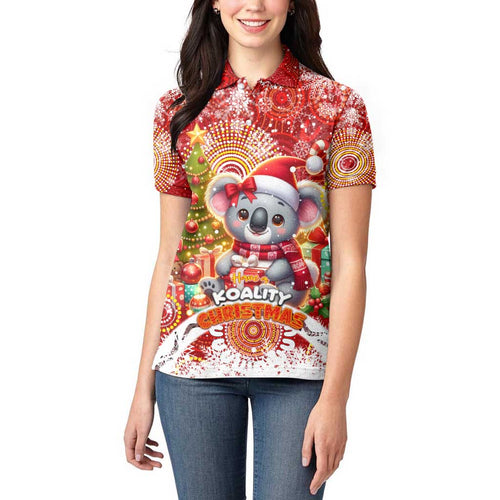 Koality Christmas Women Polo Shirt Cute Aussie Koala Holiday - Aussie Hoodie