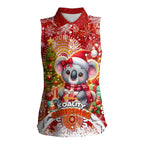 Koality Christmas Women Sleeveless Polo Shirt Cute Aussie Koala Holiday - Aussie Hoodie