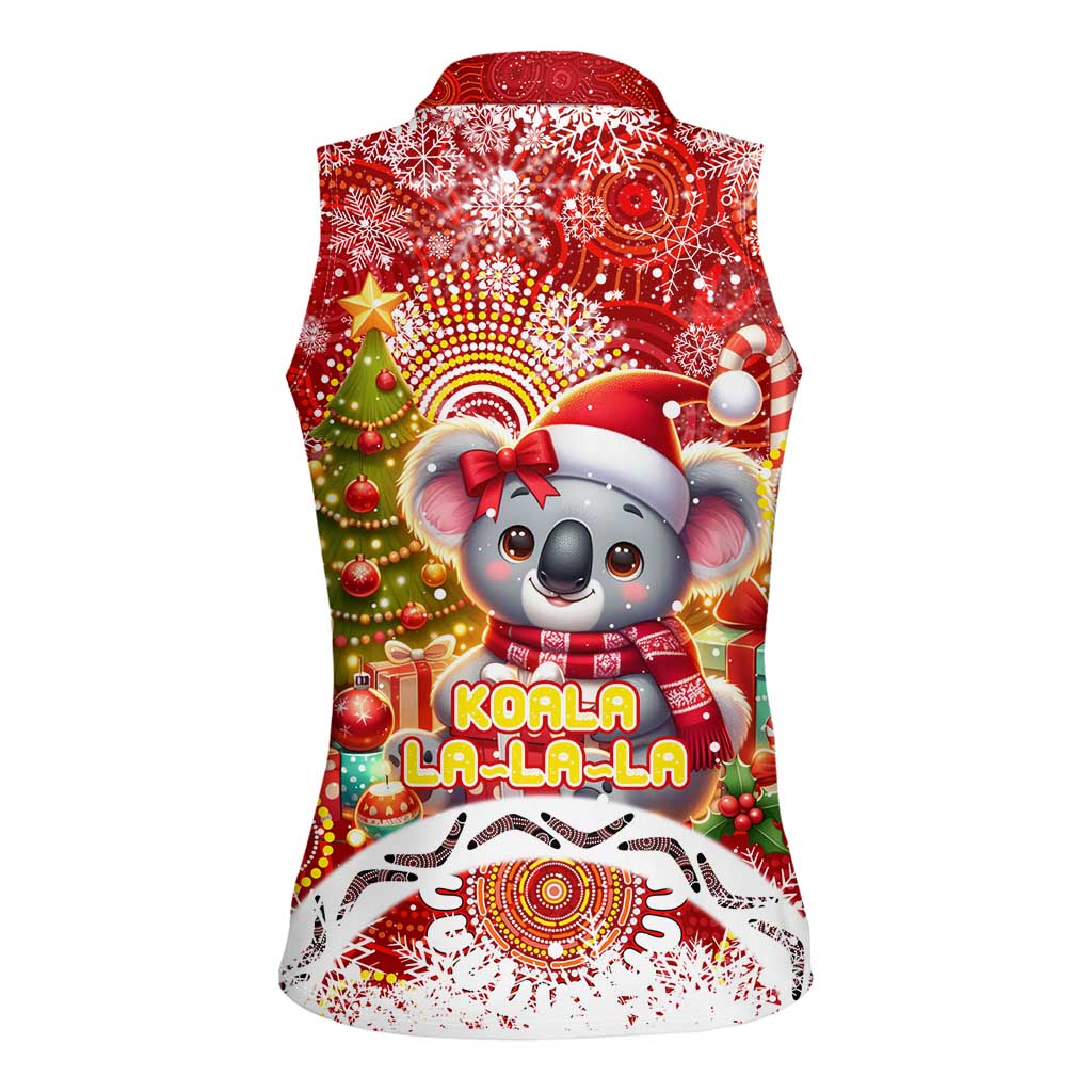 Koality Christmas Women Sleeveless Polo Shirt Cute Aussie Koala Holiday - Aussie Hoodie