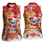 Koality Christmas Women Sleeveless Polo Shirt Cute Aussie Koala Holiday - Aussie Hoodie