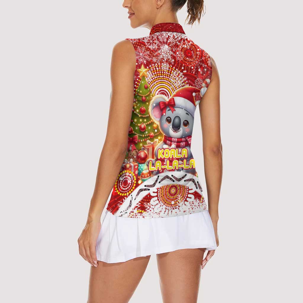 Koality Christmas Women Sleeveless Polo Shirt Cute Aussie Koala Holiday - Aussie Hoodie