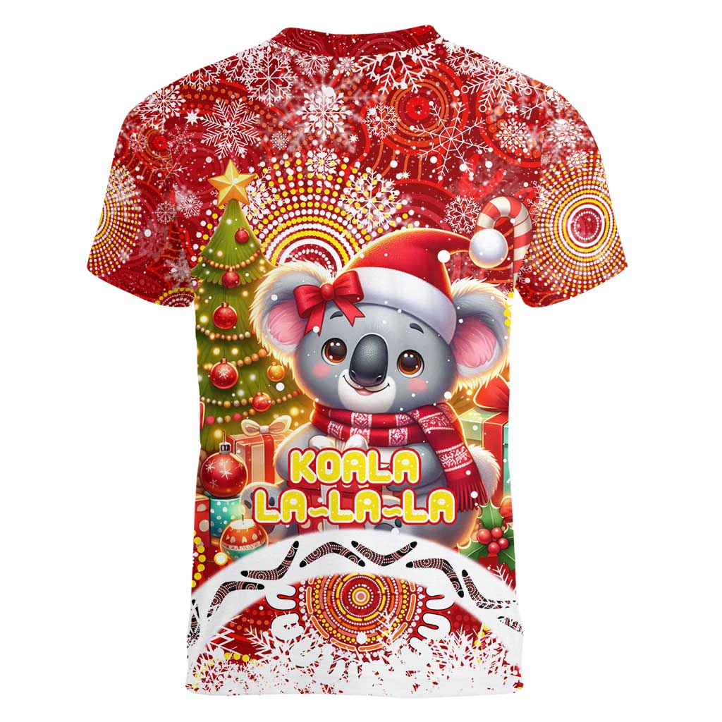 Koality Christmas Women V-Neck T-Shirt Cute Aussie Koala Holiday - Aussie Hoodie