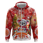 Koality Christmas Zip Hoodie Cute Aussie Koala Holiday - Aussie Hoodie