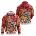 Koality Christmas Zip Hoodie Cute Aussie Koala Holiday - Aussie Hoodie