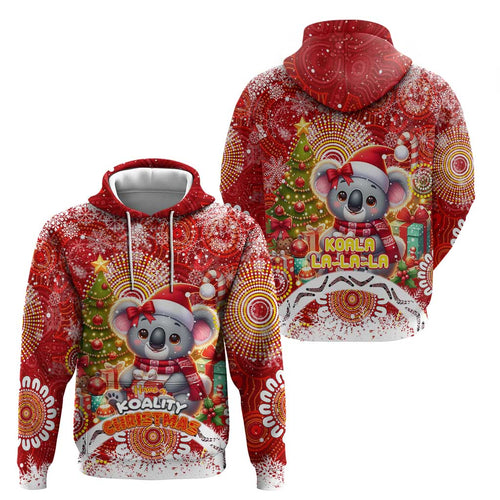 Koality Christmas Zip Hoodie Cute Aussie Koala Holiday - Aussie Hoodie