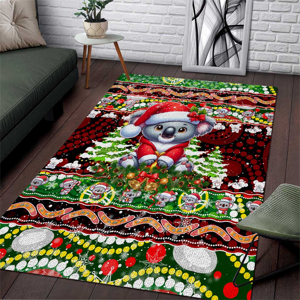Koala Christmas Area Rug Australia Aboriginal Cute Santa Koalas - Aussie Hoodie