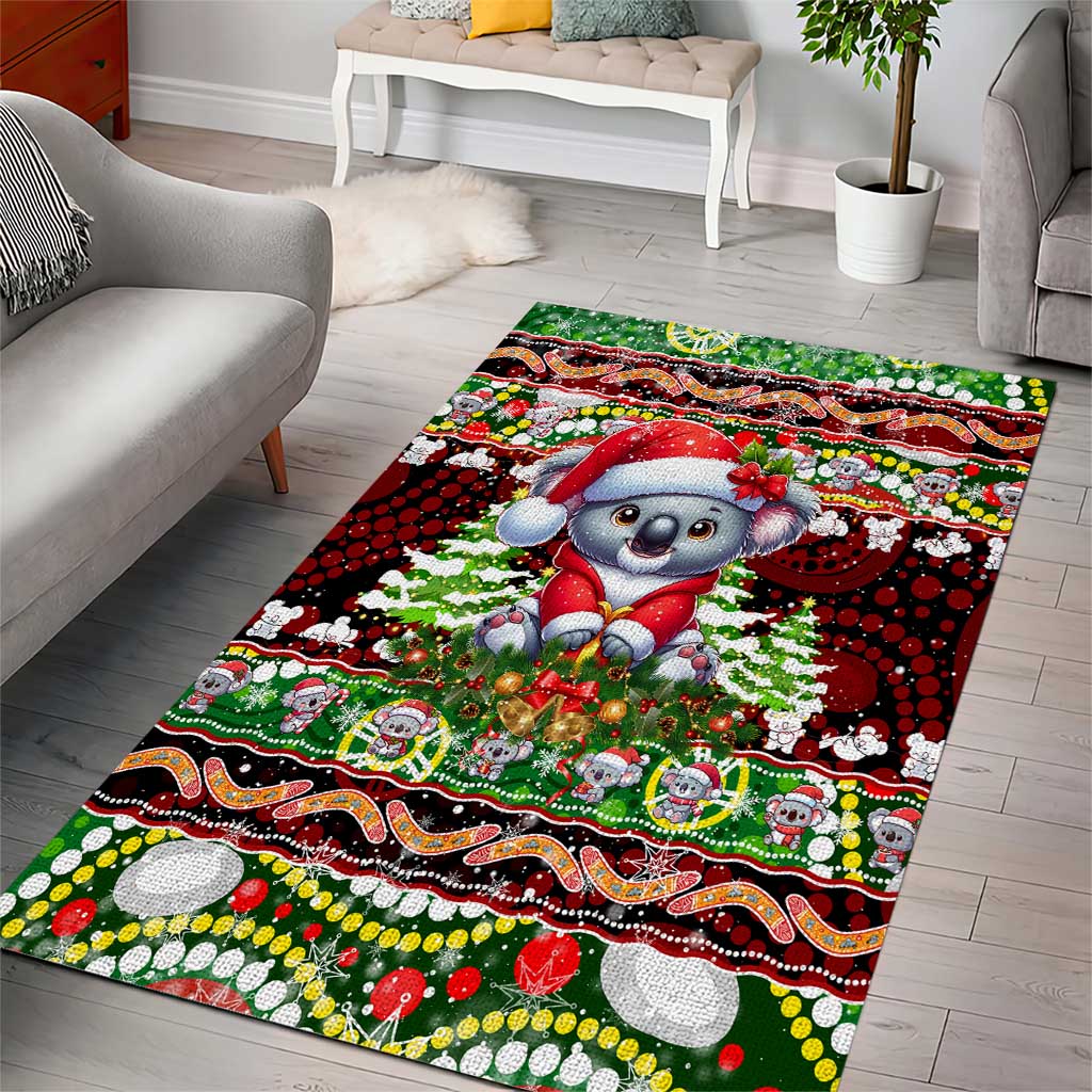 Koala Christmas Area Rug Australia Aboriginal Cute Santa Koalas - Aussie Hoodie