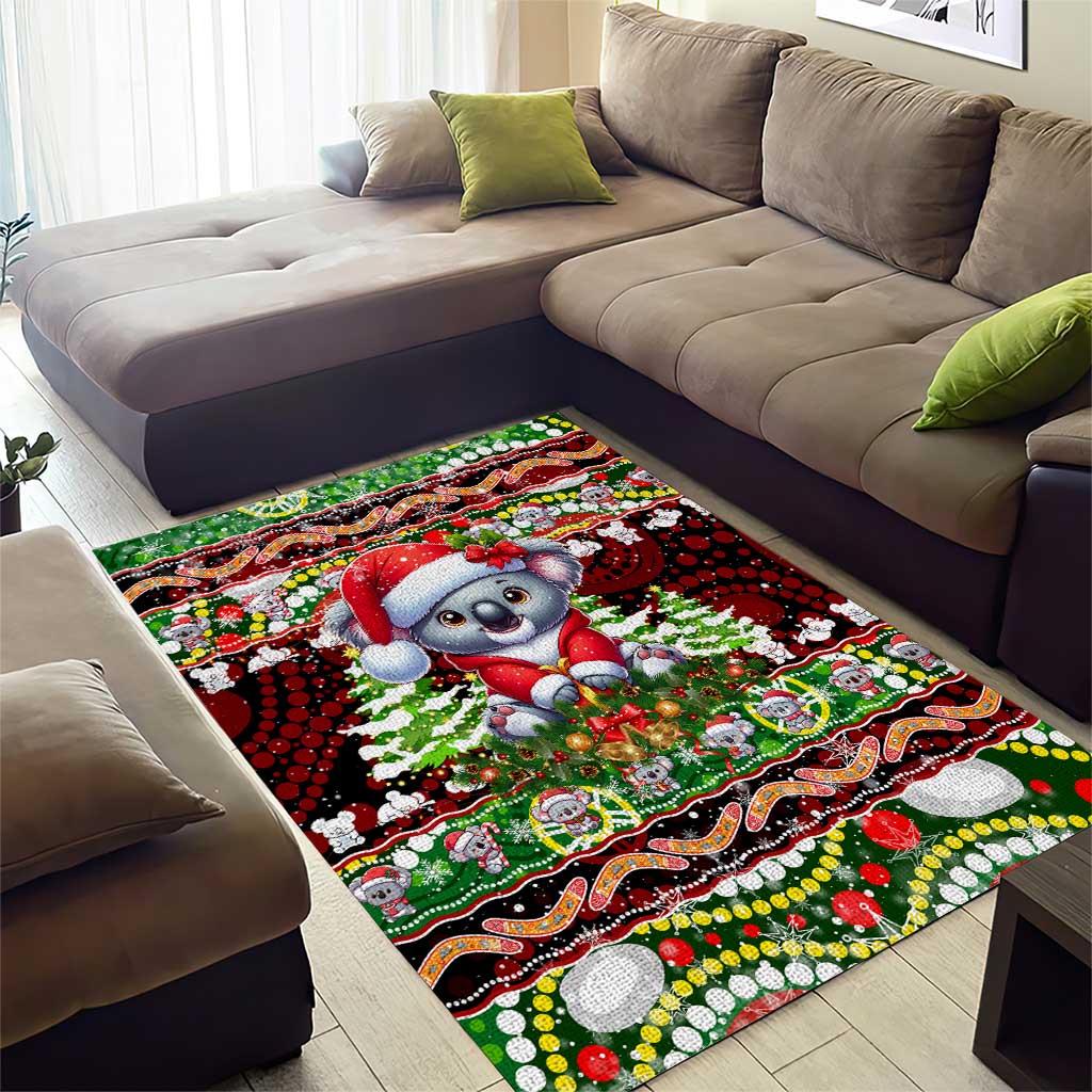 Koala Christmas Area Rug Australia Aboriginal Cute Santa Koalas - Aussie Hoodie