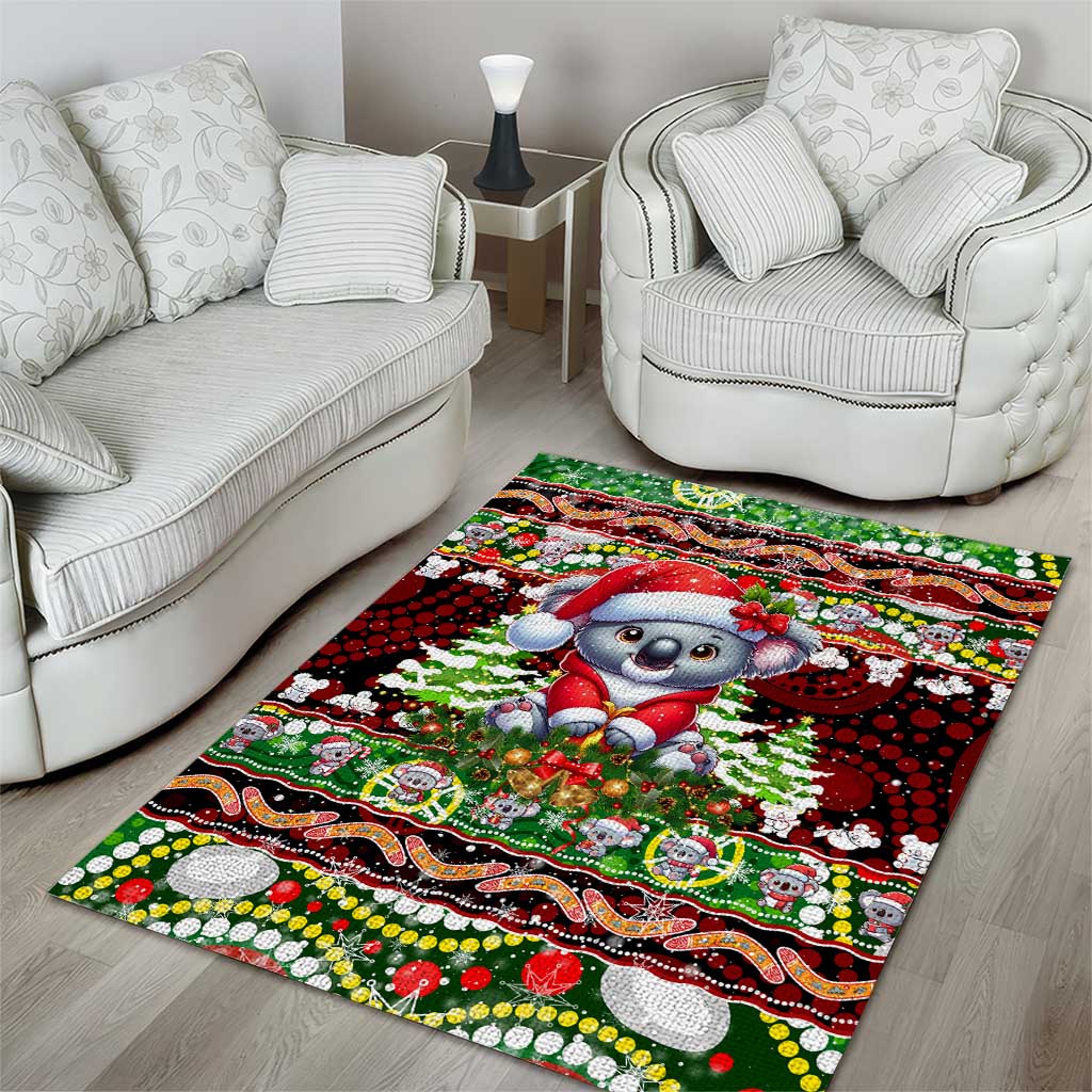 Koala Christmas Area Rug Australia Aboriginal Cute Santa Koalas - Aussie Hoodie