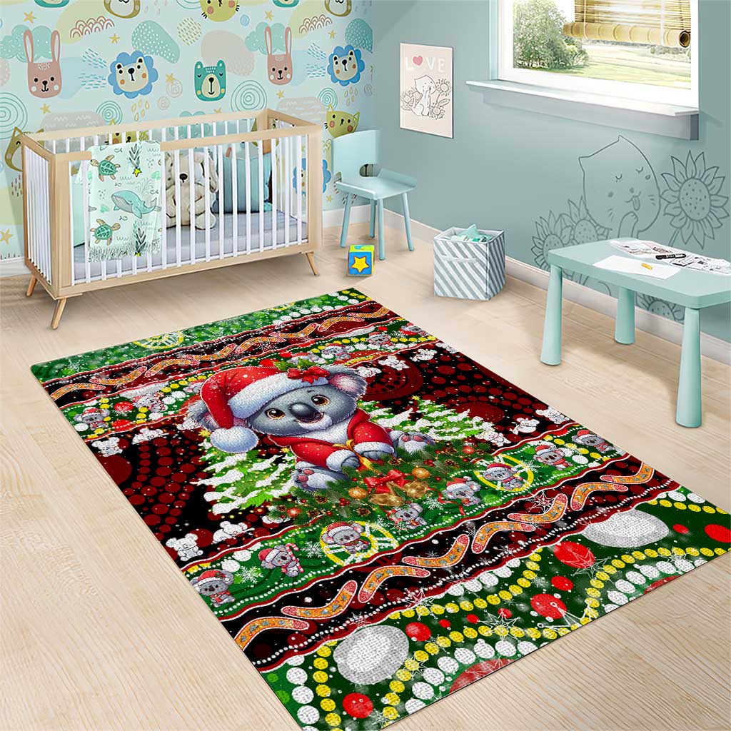 Koala Christmas Area Rug Australia Aboriginal Cute Santa Koalas - Aussie Hoodie