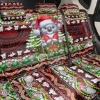 Koala Christmas Back Car Seat Cover Australia Aboriginal Cute Santa Koalas - Aussie Hoodie