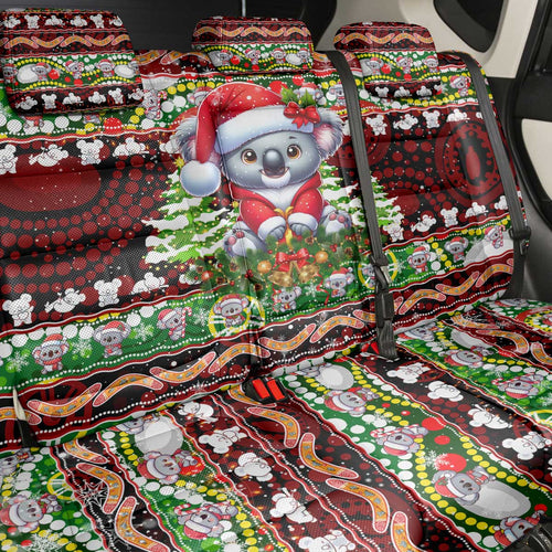 Koala Christmas Back Car Seat Cover Australia Aboriginal Cute Santa Koalas - Aussie Hoodie