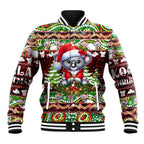 Koala Christmas Baseball Jacket Australia Aboriginal Cute Santa Koalas - Aussie Hoodie