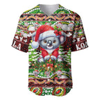 Koala Christmas Baseball Jersey Australia Aboriginal Cute Santa Koalas - Aussie Hoodie