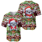 Koala Christmas Baseball Jersey Australia Aboriginal Cute Santa Koalas - Aussie Hoodie