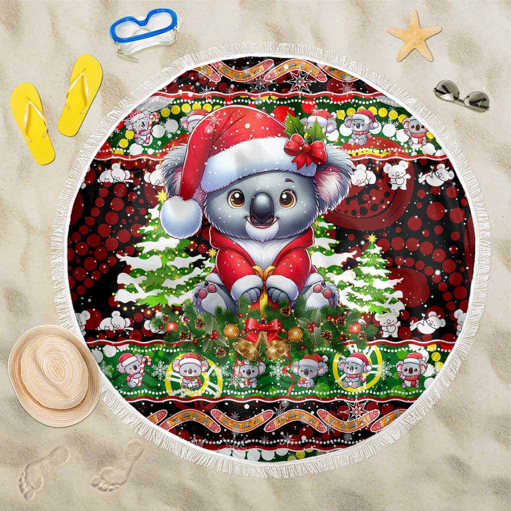 Koala Christmas Beach Blanket Australia Aboriginal Cute Santa Koalas - Aussie Hoodie