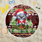 Koala Christmas Beach Blanket Australia Aboriginal Cute Santa Koalas - Aussie Hoodie