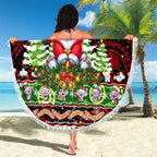 Koala Christmas Beach Blanket Australia Aboriginal Cute Santa Koalas - Aussie Hoodie