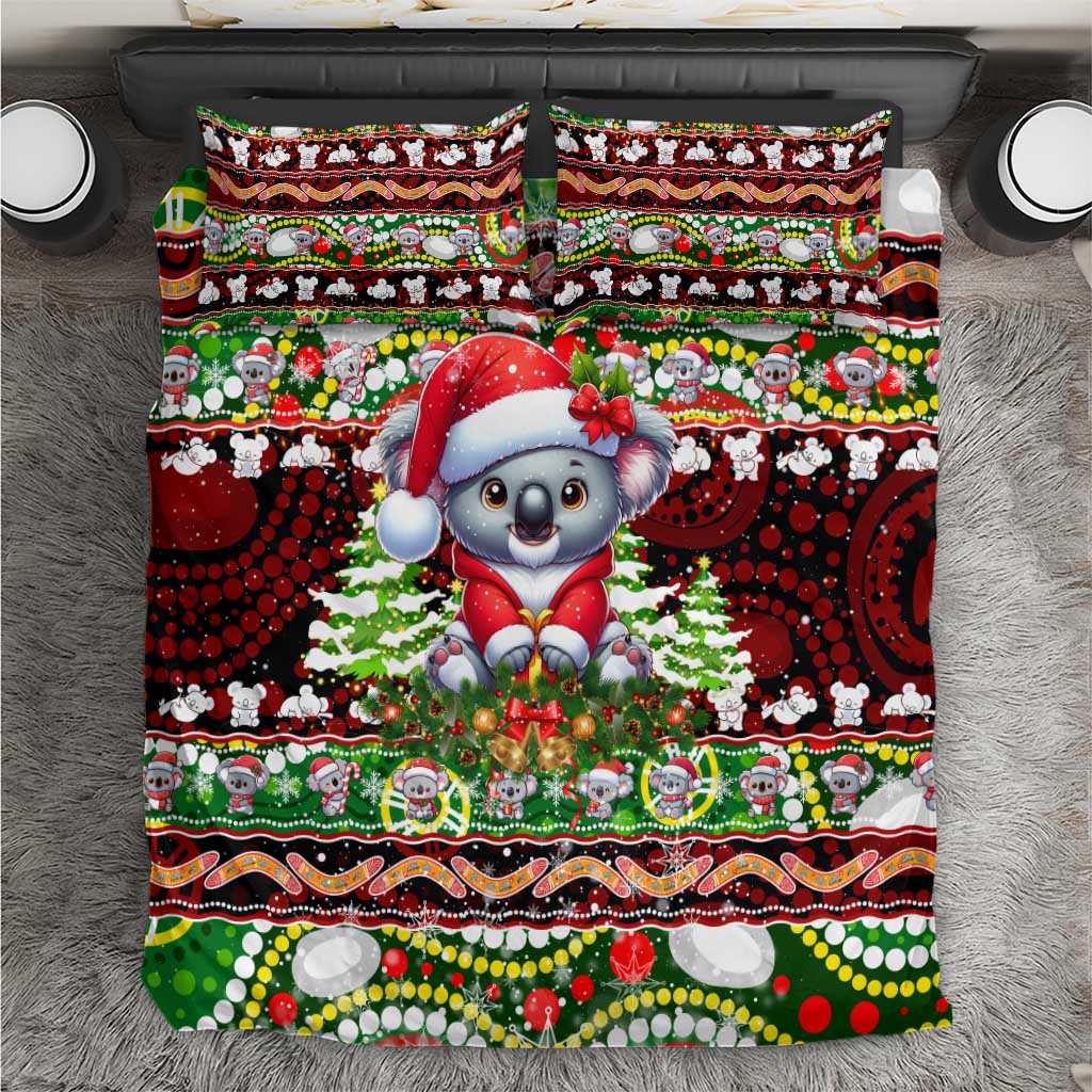 Koala Christmas Bedding Set Australia Aboriginal Cute Santa Koalas - Aussie Hoodie