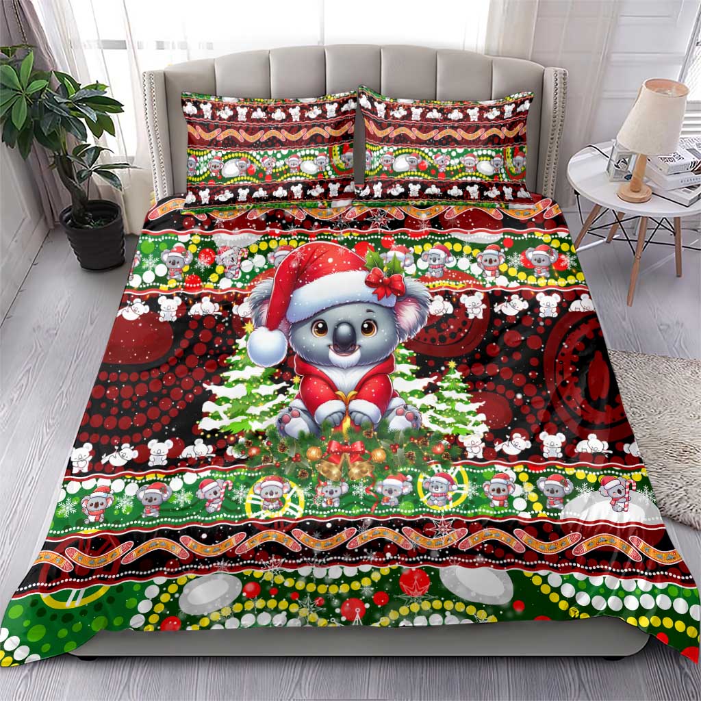 Koala Christmas Bedding Set Australia Aboriginal Cute Santa Koalas - Aussie Hoodie