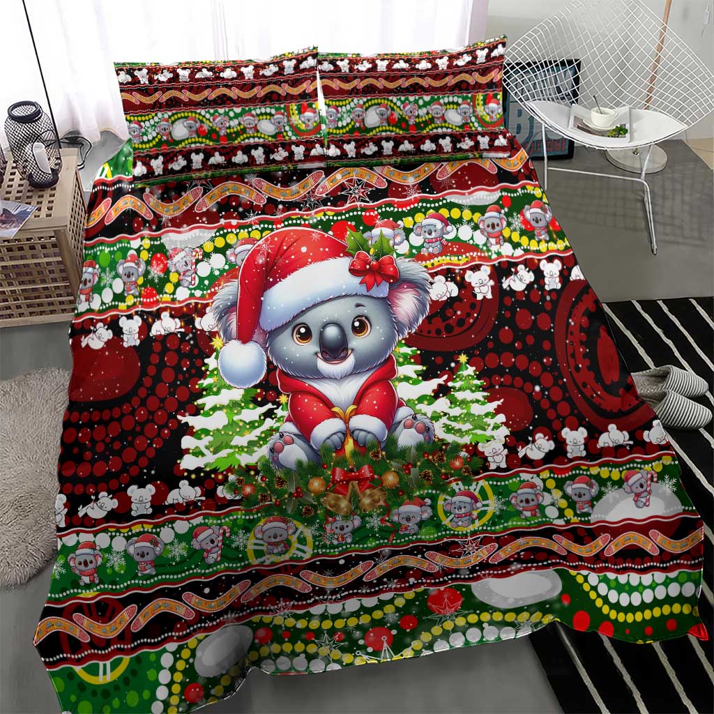 Koala Christmas Bedding Set Australia Aboriginal Cute Santa Koalas - Aussie Hoodie