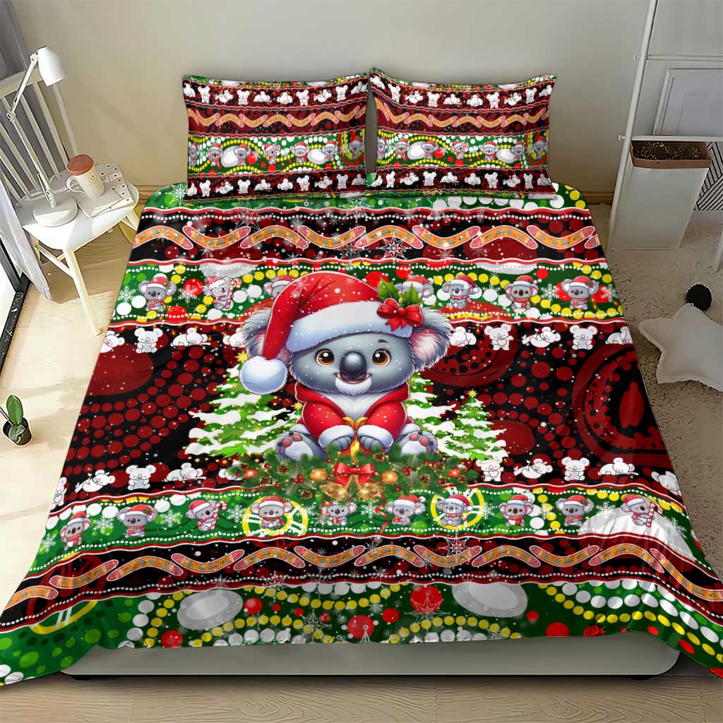 Koala Christmas Bedding Set Australia Aboriginal Cute Santa Koalas - Aussie Hoodie