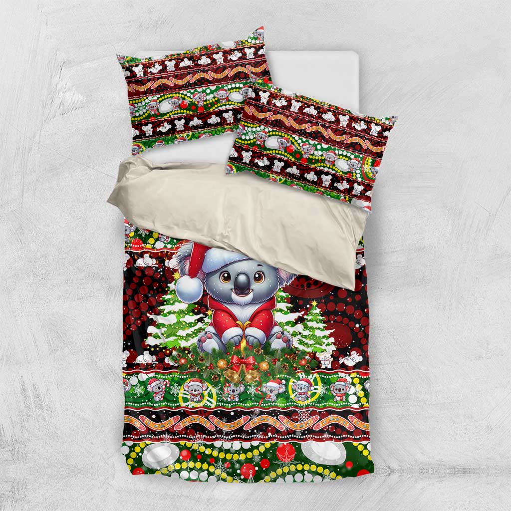 Koala Christmas Bedding Set Australia Aboriginal Cute Santa Koalas - Aussie Hoodie