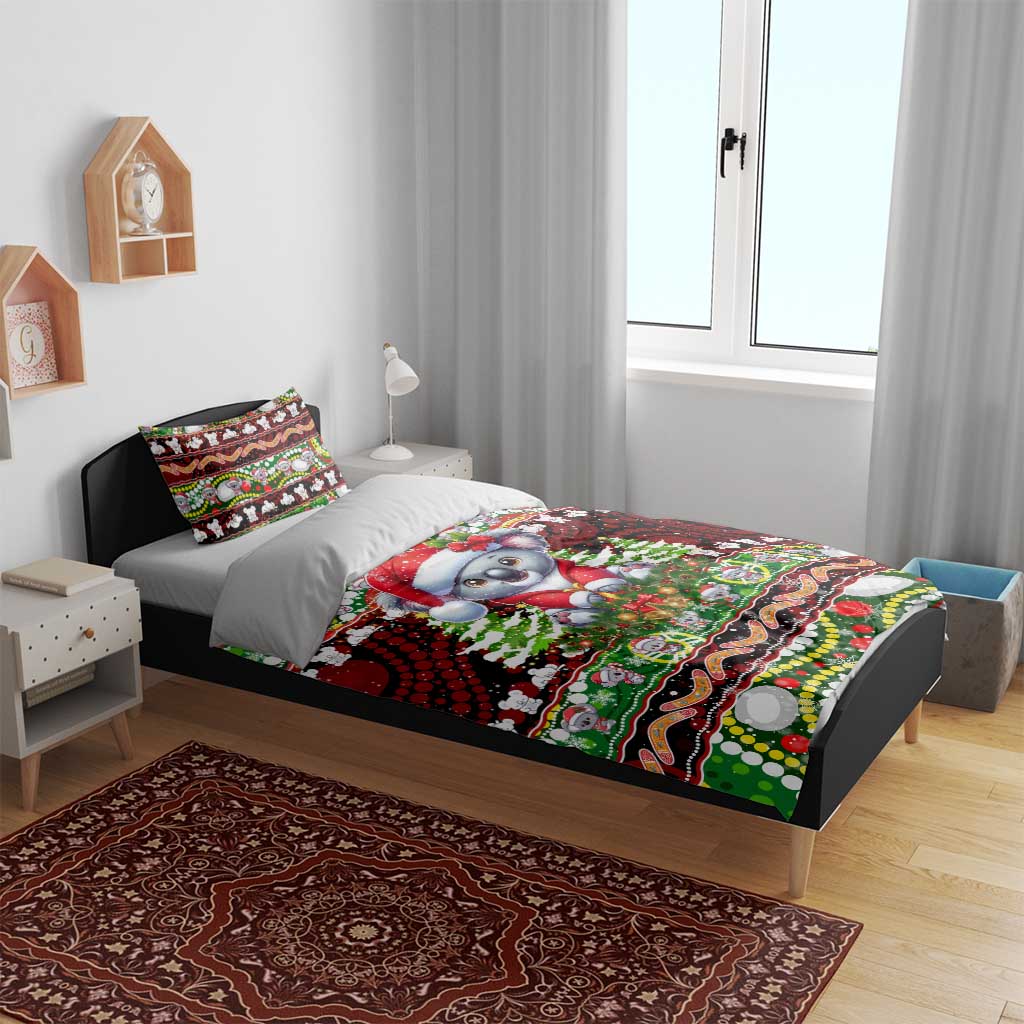 Koala Christmas Bedding Set Australia Aboriginal Cute Santa Koalas - Aussie Hoodie