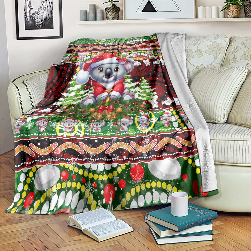 Koala Christmas Blanket Australia Aboriginal Cute Santa Koalas - Aussie Hoodie