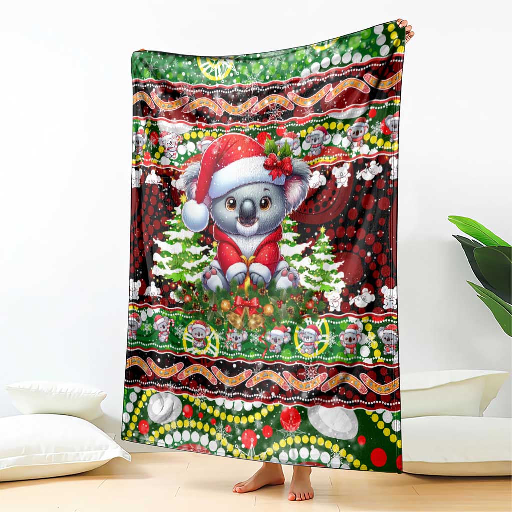 Koala Christmas Blanket Australia Aboriginal Cute Santa Koalas - Aussie Hoodie