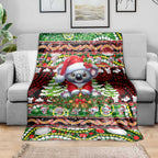 Koala Christmas Blanket Australia Aboriginal Cute Santa Koalas - Aussie Hoodie