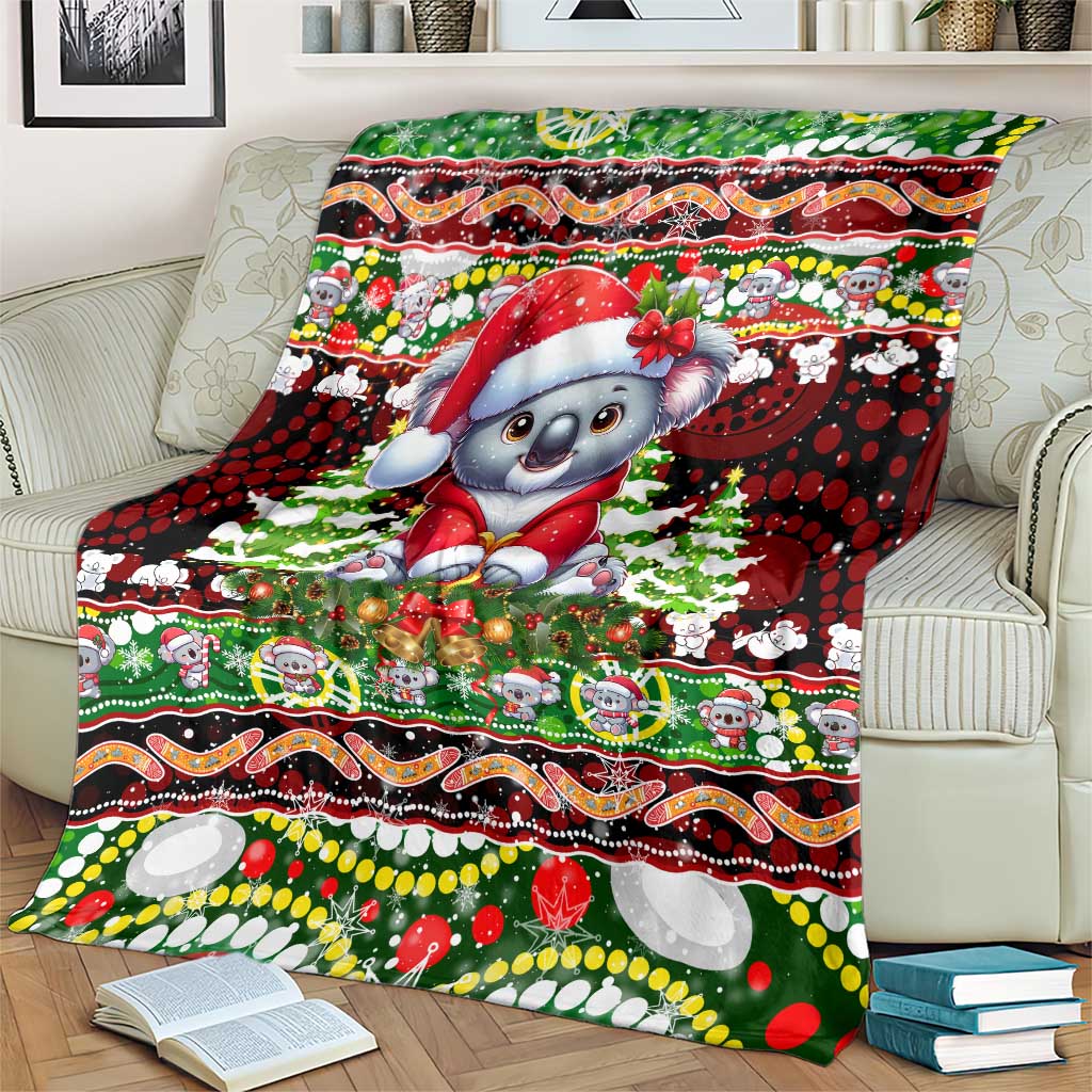 Koala Christmas Blanket Australia Aboriginal Cute Santa Koalas - Aussie Hoodie