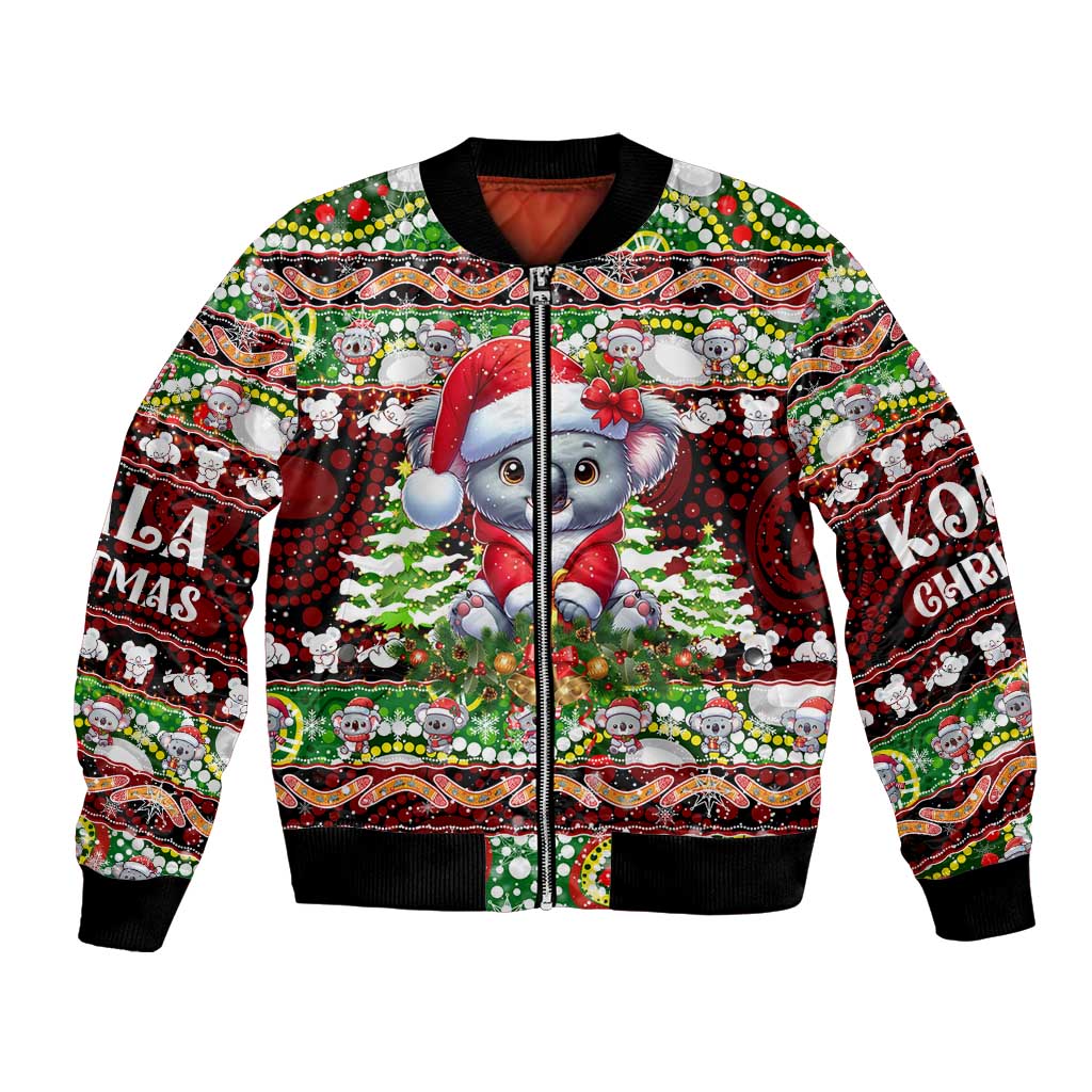 Koala Christmas Bomber Jacket Australia Aboriginal Cute Santa Koalas - Aussie Hoodie