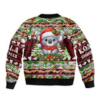Koala Christmas Bomber Jacket Australia Aboriginal Cute Santa Koalas - Aussie Hoodie