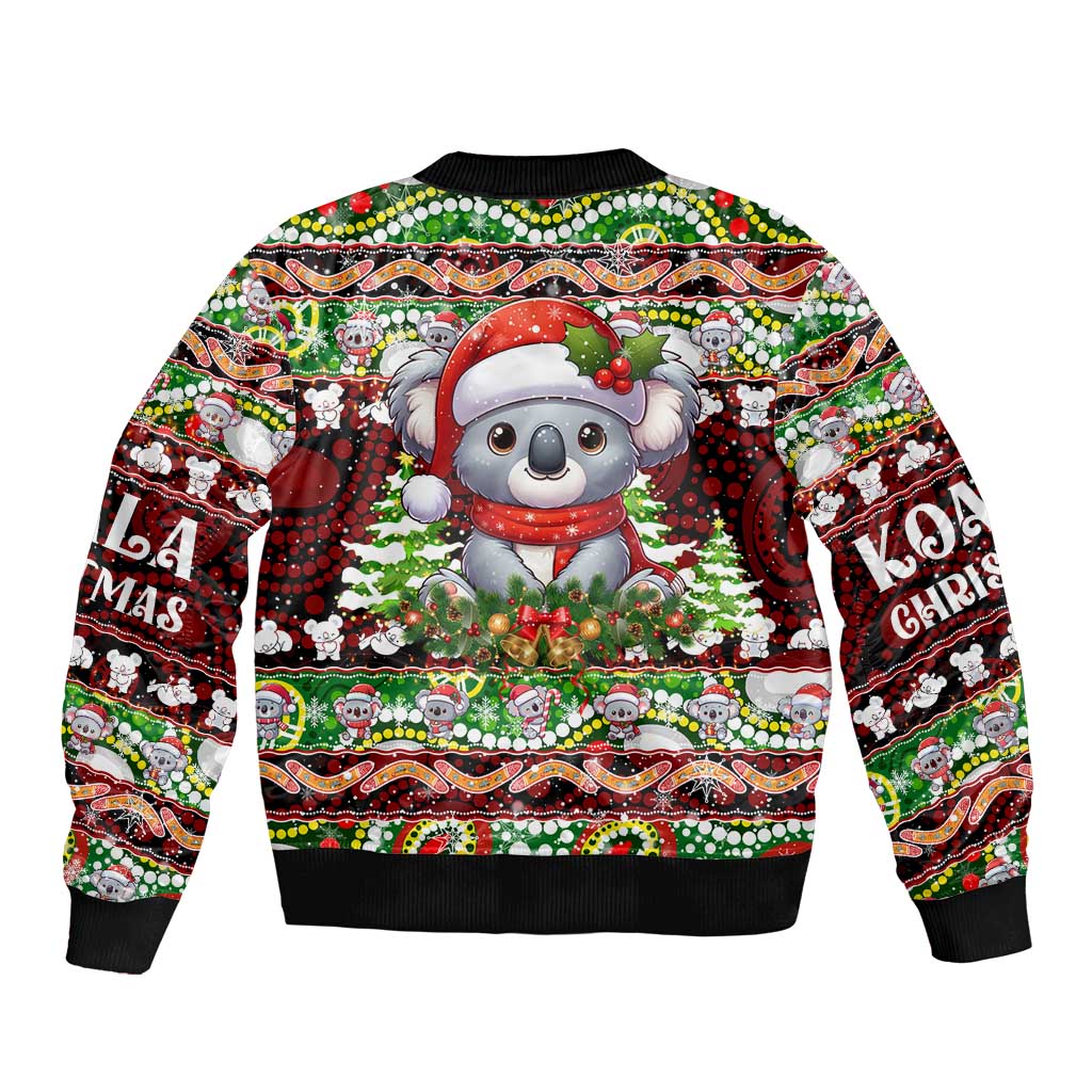 Koala Christmas Bomber Jacket Australia Aboriginal Cute Santa Koalas - Aussie Hoodie