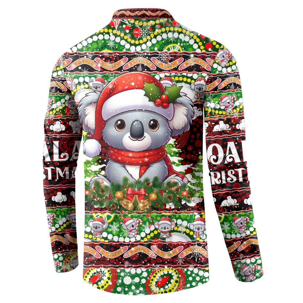 Koala Christmas Button Sweatshirt Australia Aboriginal Cute Santa Koalas - Aussie Hoodie