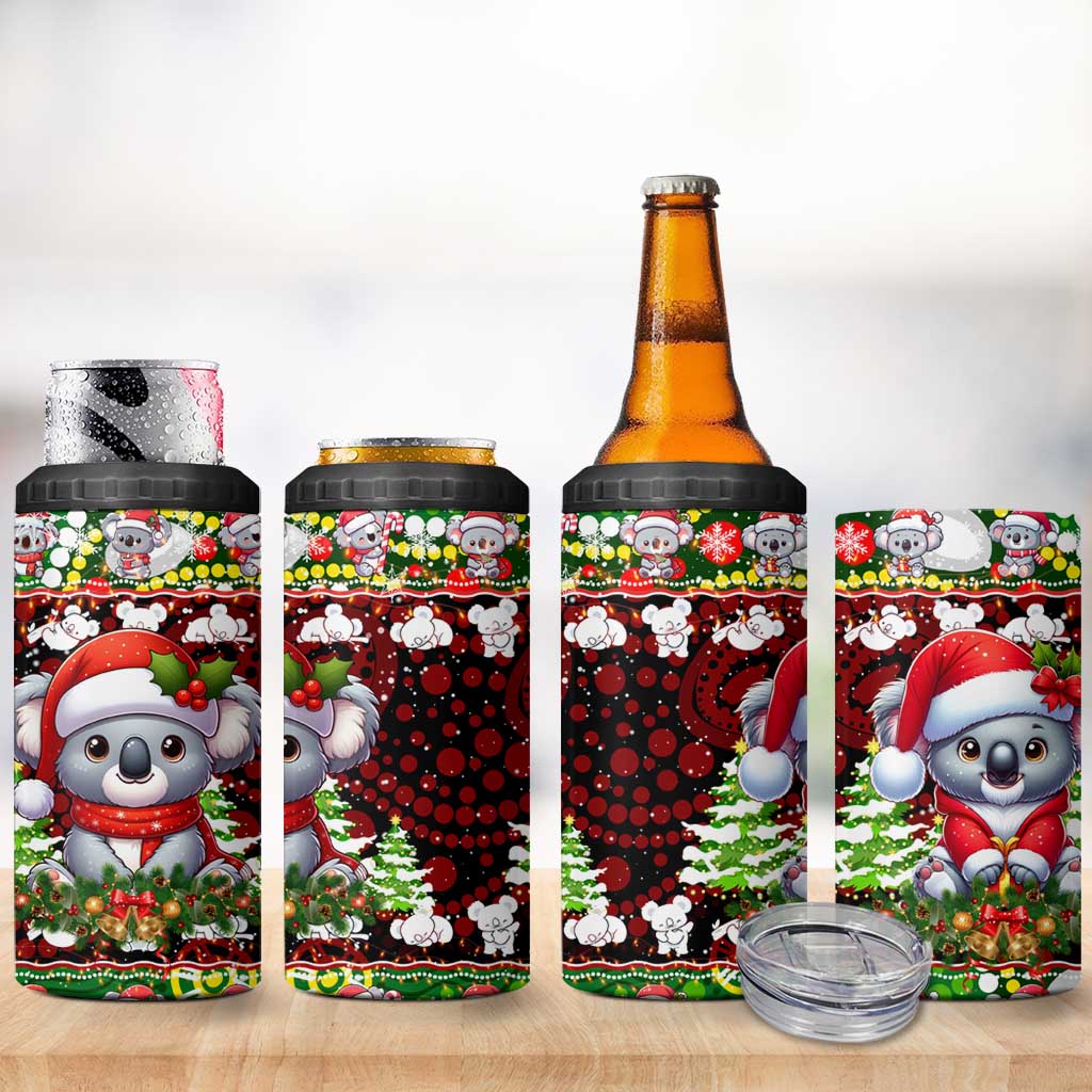 Koala Christmas 4 in 1 Can Cooler Tumbler Australia Aboriginal Cute Santa Koalas - Aussie Hoodie