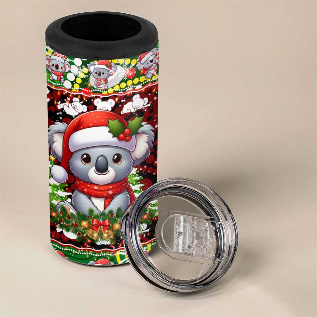 Koala Christmas 4 in 1 Can Cooler Tumbler Australia Aboriginal Cute Santa Koalas - Aussie Hoodie