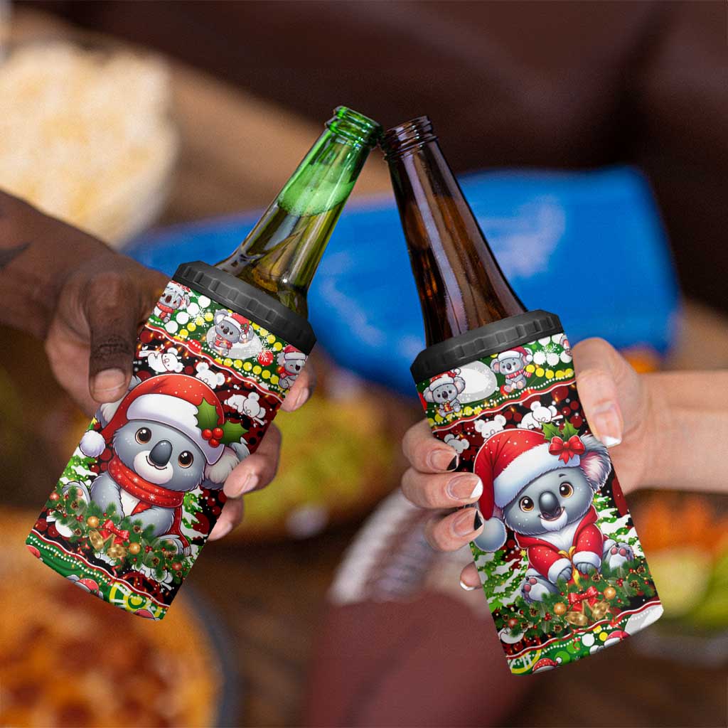 Koala Christmas 4 in 1 Can Cooler Tumbler Australia Aboriginal Cute Santa Koalas - Aussie Hoodie