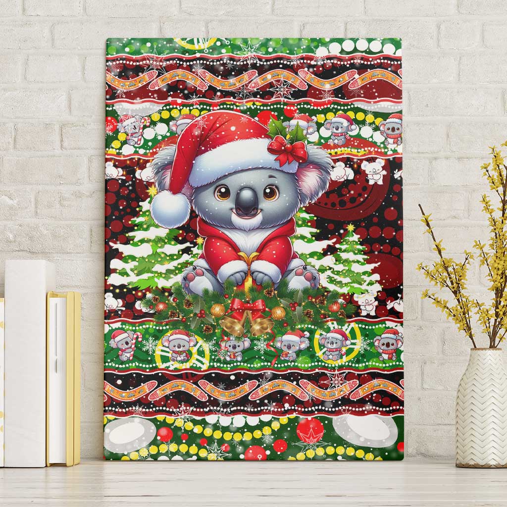 Koala Christmas Canvas Wall Art Australia Aboriginal Cute Santa Koalas - Aussie Hoodie