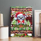 Koala Christmas Canvas Wall Art Australia Aboriginal Cute Santa Koalas - Aussie Hoodie