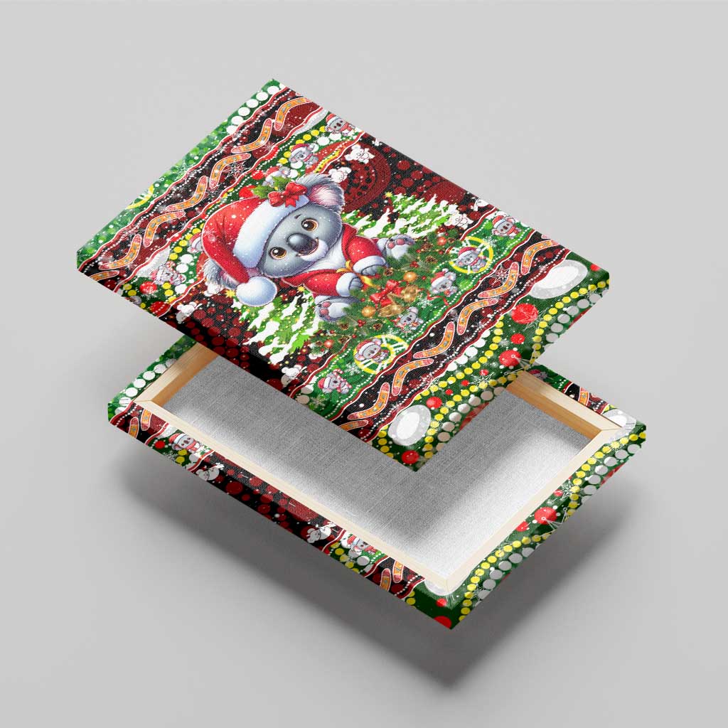 Koala Christmas Canvas Wall Art Australia Aboriginal Cute Santa Koalas - Aussie Hoodie