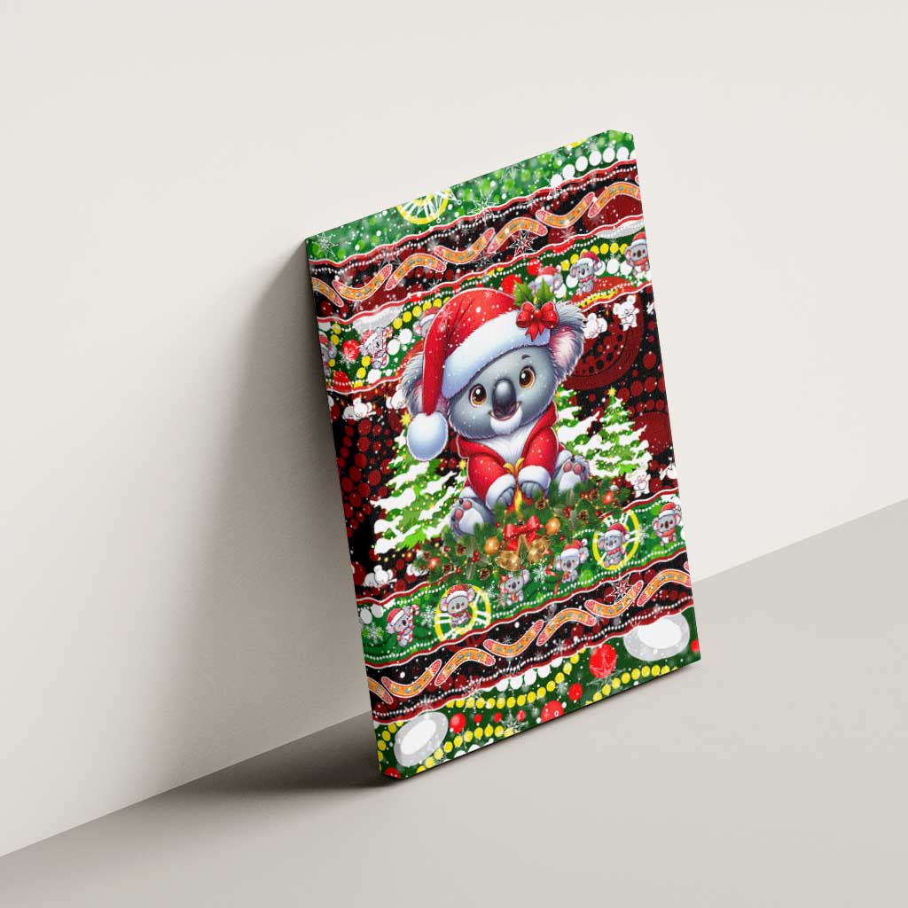 Koala Christmas Canvas Wall Art Australia Aboriginal Cute Santa Koalas - Aussie Hoodie