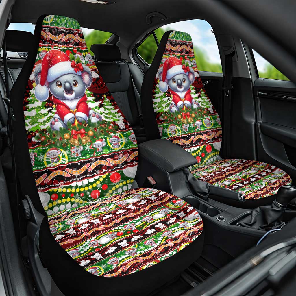 Koala Christmas Car Seat Cover Australia Aboriginal Cute Santa Koalas - Aussie Hoodie