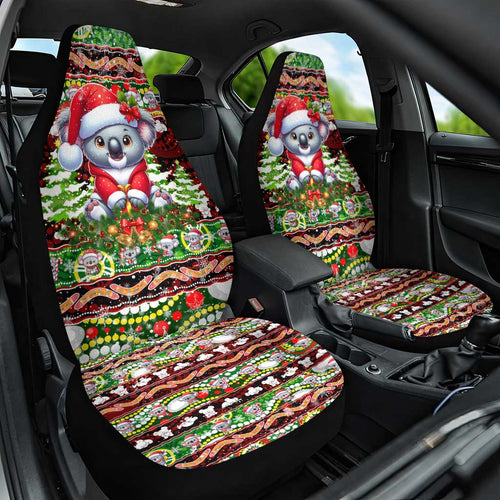 Koala Christmas Car Seat Cover Australia Aboriginal Cute Santa Koalas - Aussie Hoodie