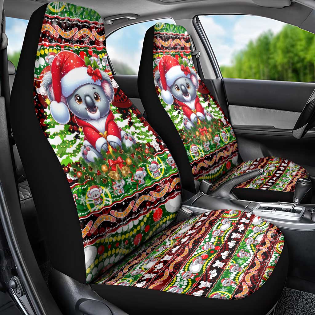 Koala Christmas Car Seat Cover Australia Aboriginal Cute Santa Koalas - Aussie Hoodie