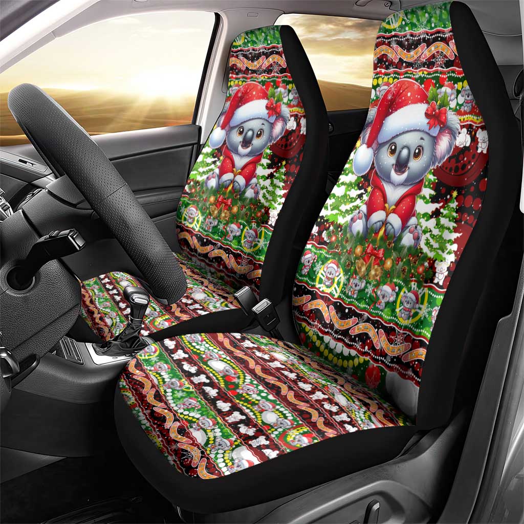 Koala Christmas Car Seat Cover Australia Aboriginal Cute Santa Koalas - Aussie Hoodie