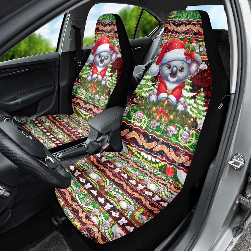 Koala Christmas Car Seat Cover Australia Aboriginal Cute Santa Koalas - Aussie Hoodie