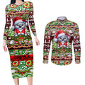 Koala Christmas Couples Matching Long Sleeve Bodycon Dress and Long Sleeve Button Shirt Australia Aboriginal Cute Santa Koalas - Aussie Hoodie