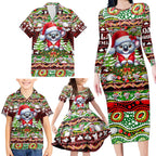 Koala Christmas Family Matching Long Sleeve Bodycon Dress and Hawaiian Shirt Australia Aboriginal Cute Santa Koalas - Aussie Hoodie